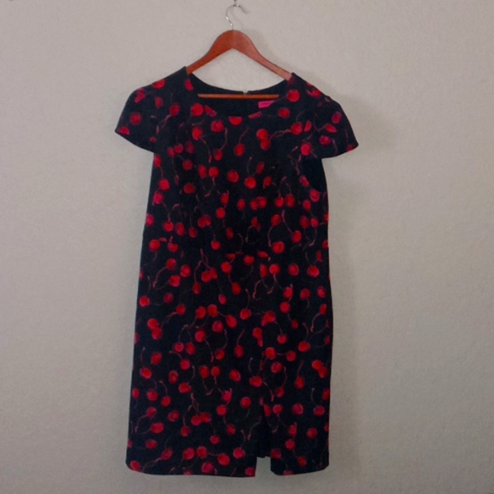 Betsey Johnson black dress with pink and red 🍒